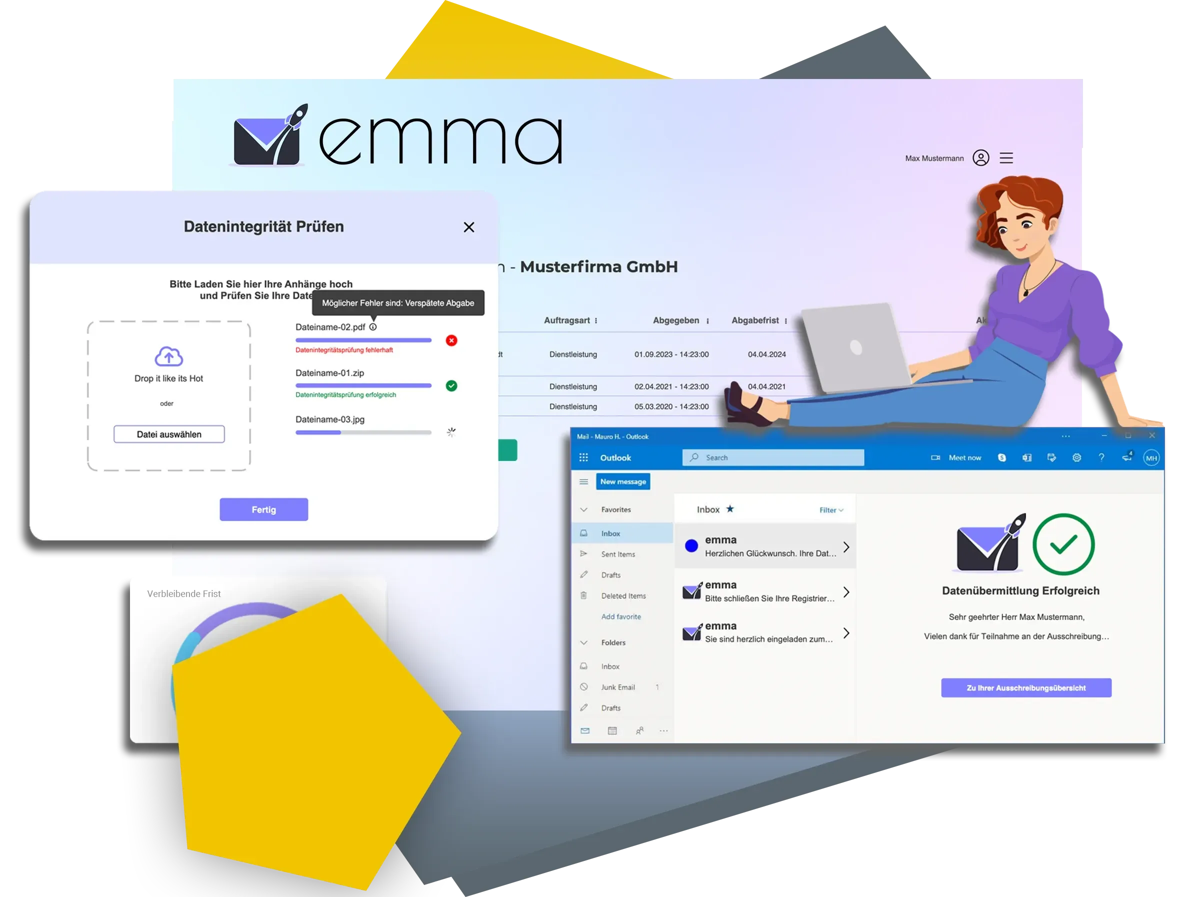 Ansicht der EMMA WebApp für Vergabestellen 