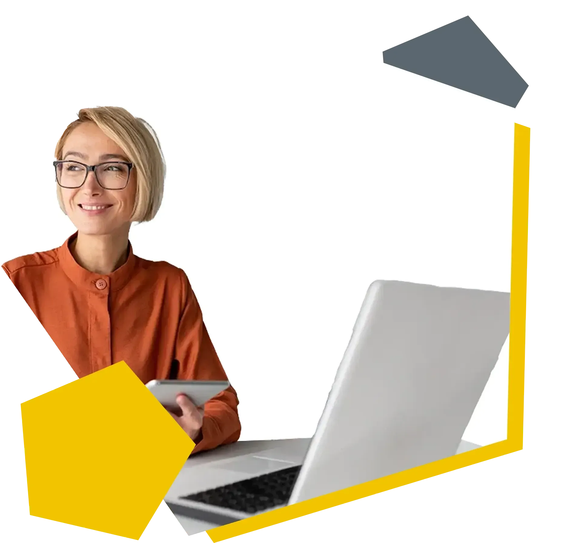Our web design is well thought out and tested An employee tests the responsive design of a new module
