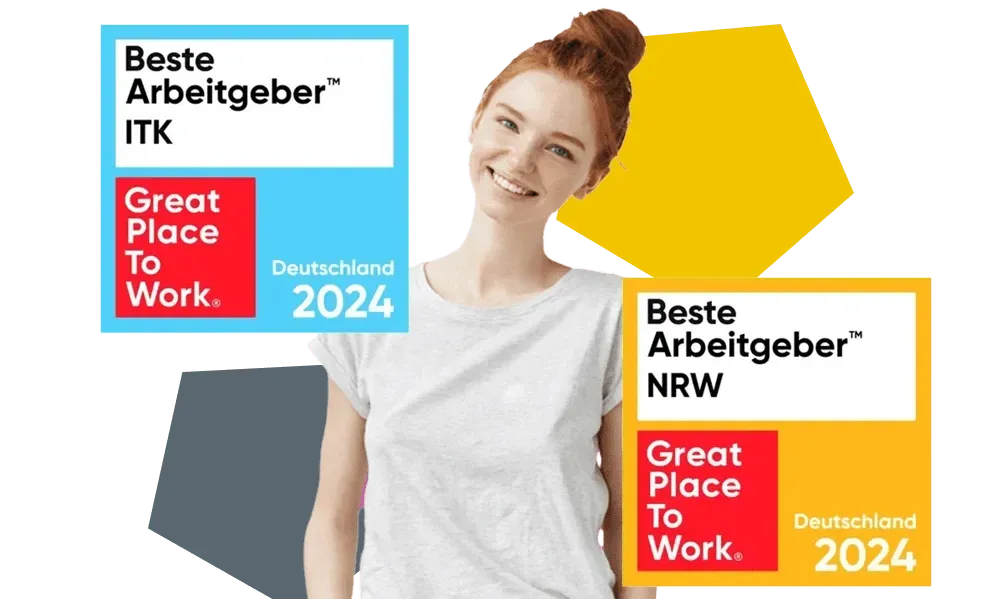 Auszeichnungen für die AM GmbH in den Kategorien Beste Arbeitgeber in der ITK und Beste Arbeitgeber in NRW