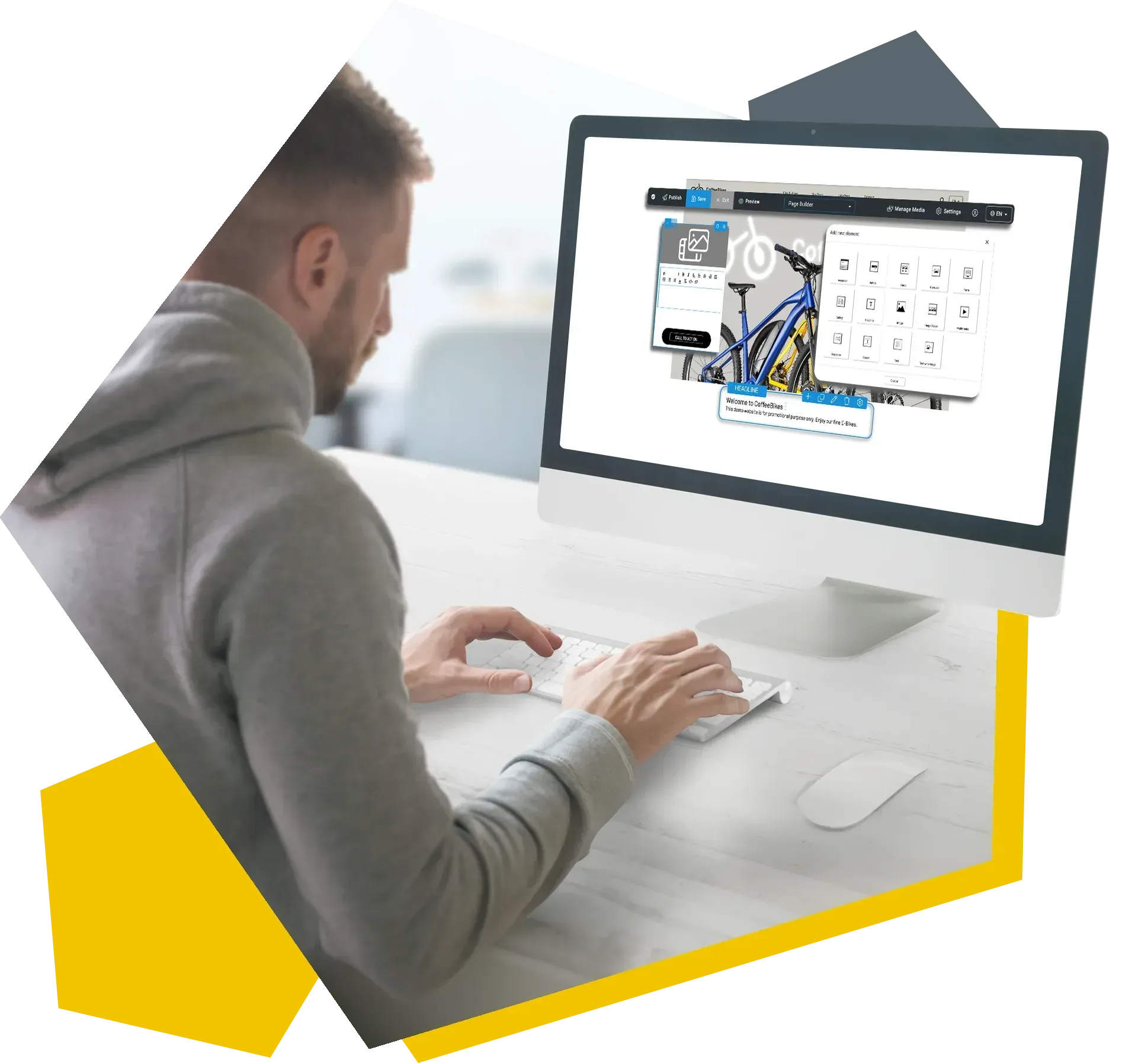 Kompetente Beratung für Headless CMS Mitarbeiter arbeitet am Computer mit einem Headless CMS für die Entwicklung eines Webportals