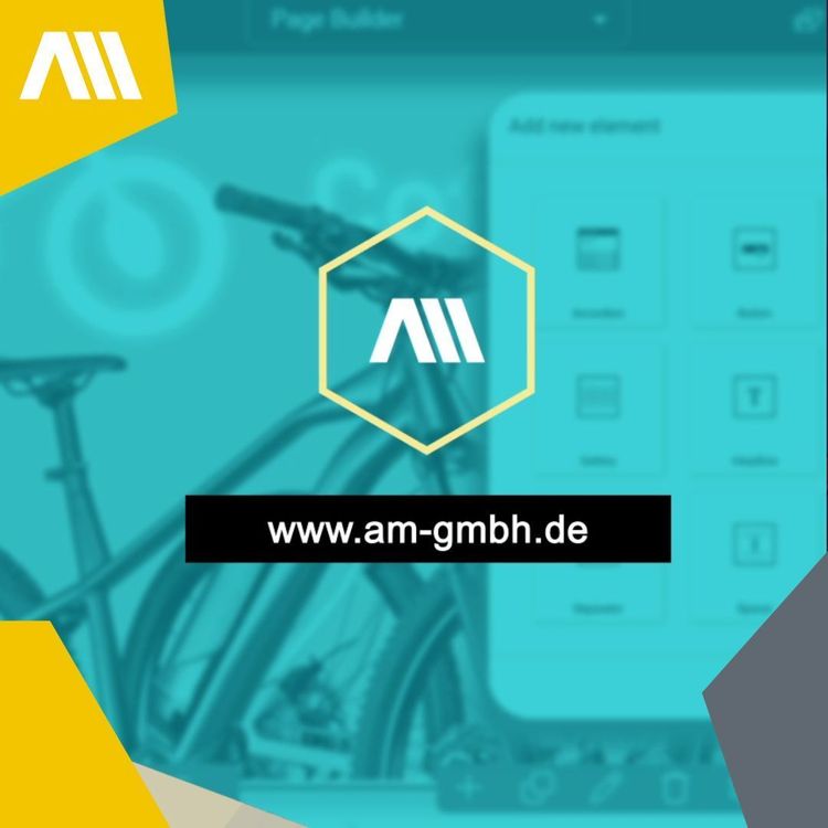PageBuilder Video Intro Intro-Screenshot zum PageBuilder für Strapi mit Logo der AM GmbH