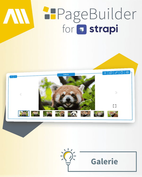 Die Galerie für den PageBuilder für Strapi Screenshot des Content-Elements "Galerie" aus dem PageBuilder für Strapi der AM GmbH