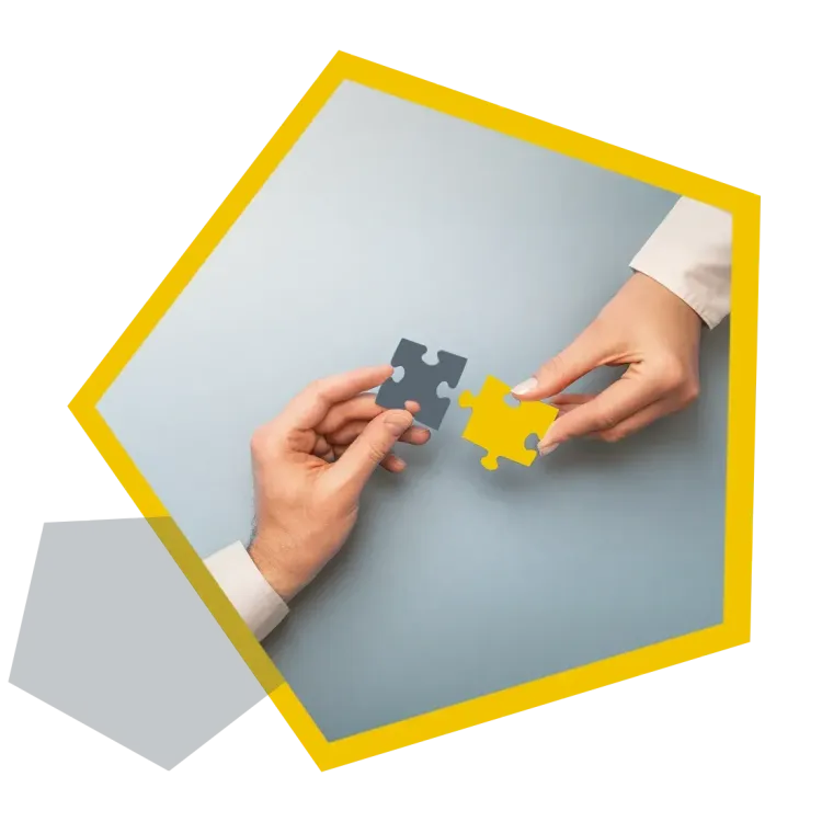Puzzleteile werden aneinander gelegt für unsere digitalen Produkte