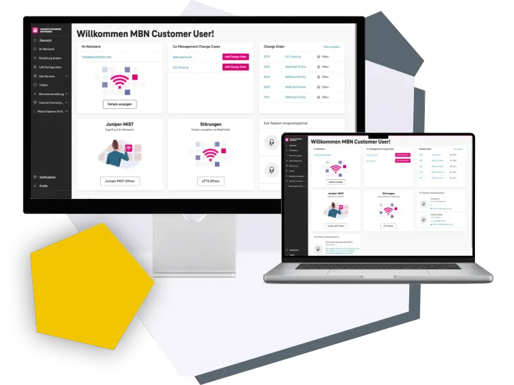 MyWorkplace Referenz Screenshot User Interface vom Enterprise-Kundenportal MyWorkplace der Telekom.