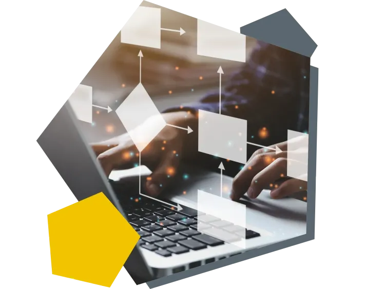 Process management with BPMN 2.0 modelling A visualised business process is worked on the Laptop