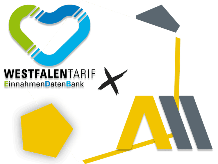 Logos von WestfalenTarif und der AM GmbH als Partner beim Betrieb der Plattform EDB.