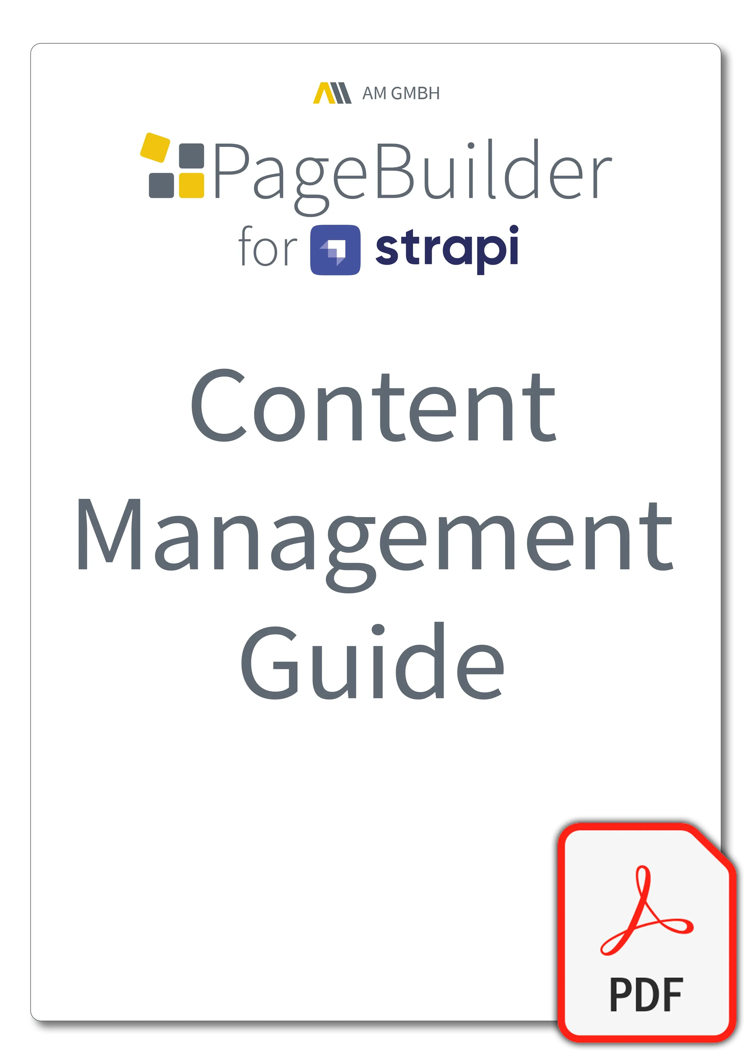 PDF-Cover zur PageBuilder für Strapi Dokumentation Content Management Guide