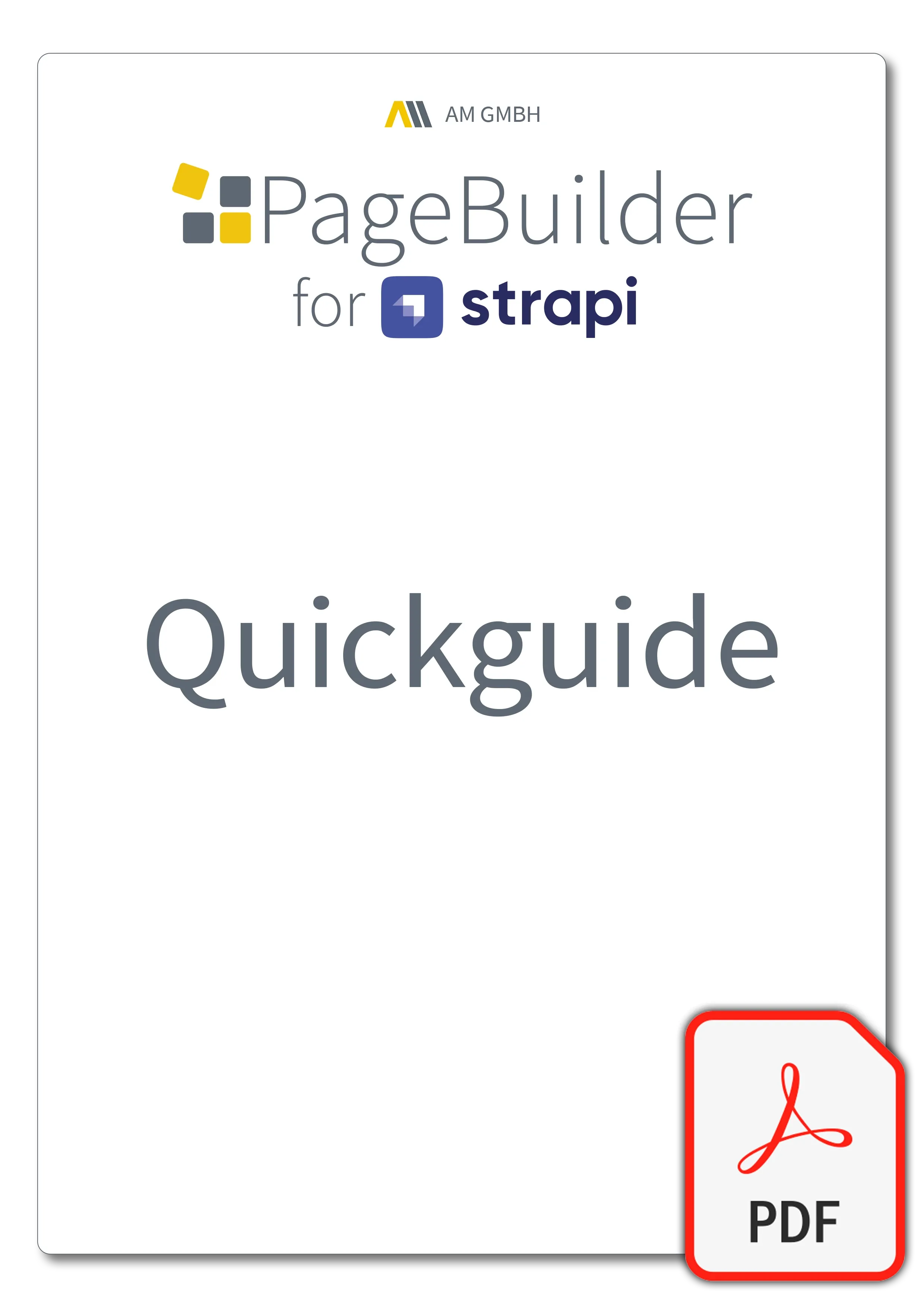 PDF-Cover zur PageBuilder für Strapi Dokumentation Quickguide