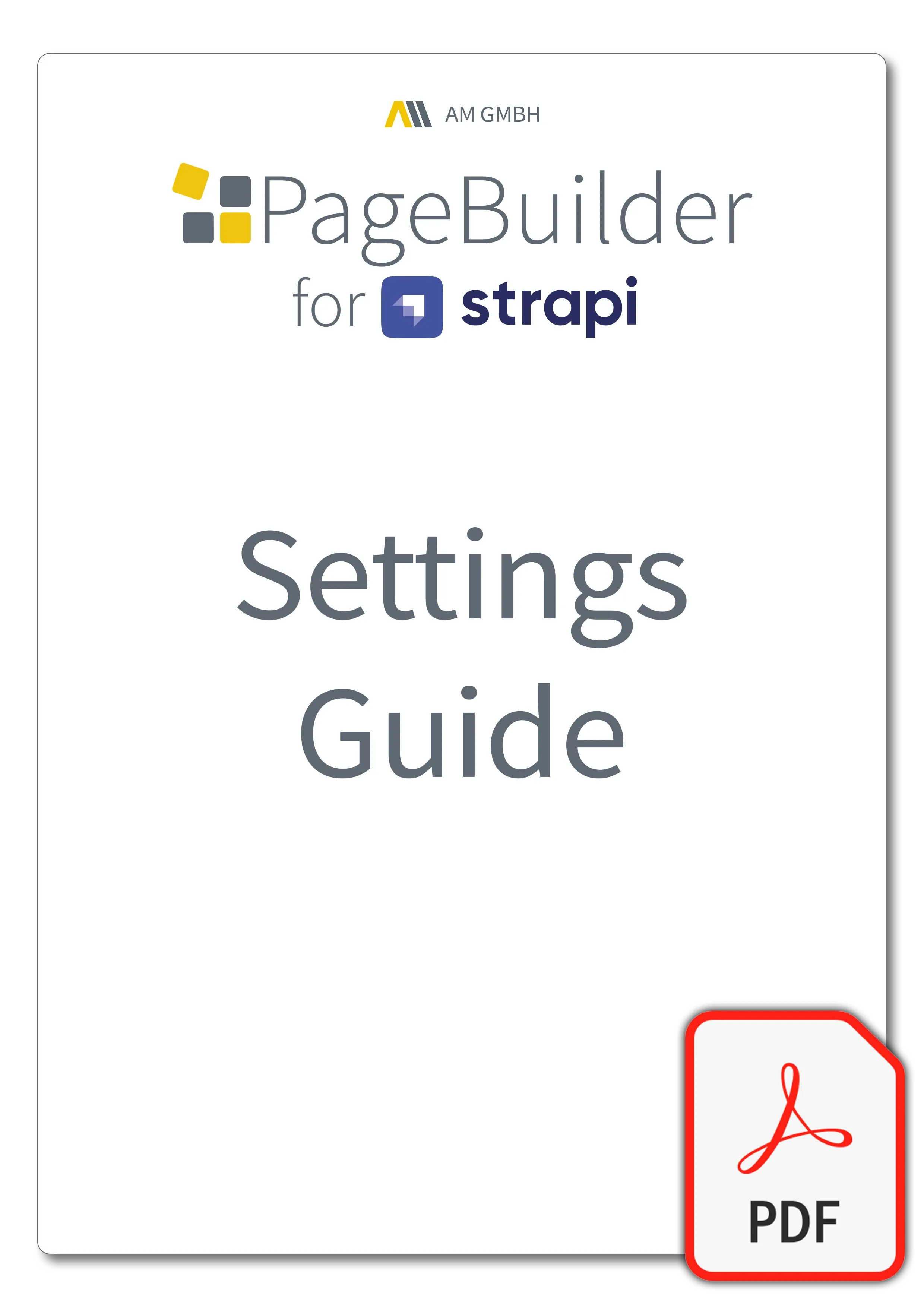 PDF-Cover zur PageBuilder für Strapi Dokumentation Settings Guide 