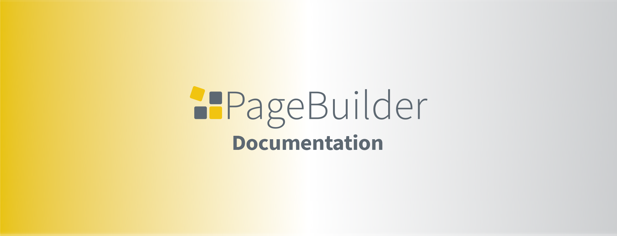 The PageBuilder Logo in the centre with Documentation lettering and colour gradient.