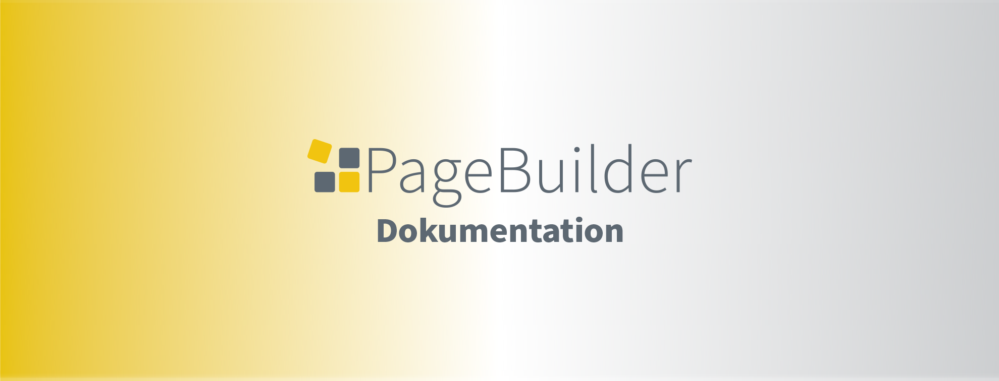 Das PageBuilder-Logo in der Mitte mit Schriftzug Dokumentation und Farbverlauf.