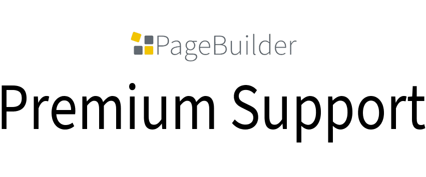 PageBuilder logo with Premium Support lettering.