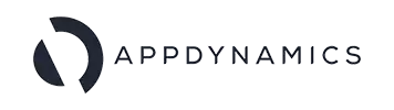 AppDynamics Logo Logo and letterings of the APM platform AppDynamics in dark grey.