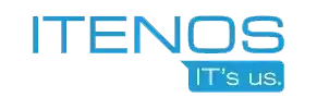 Itenos Logo Lettering and slogan of the ICT specialists at ITENOS.