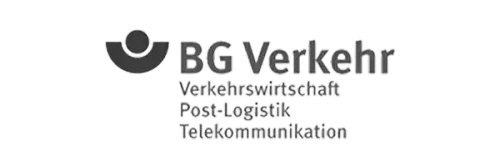 BG Verkehr Logo Emblem und Schriftzug der Bundesgenossenschaft Verkehr in grau.