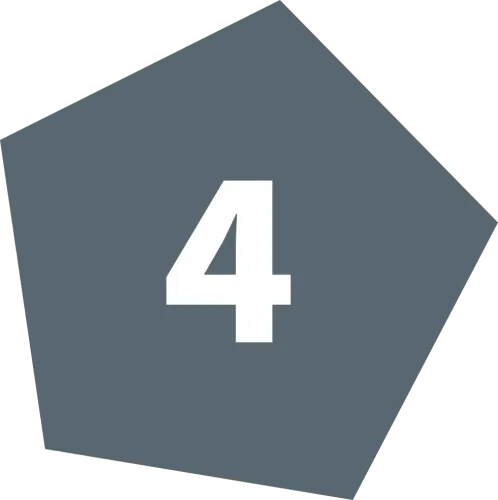 Graues Polygon mit der weißen Zahl 4 für die Ablaufstrecke.