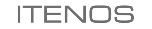 Itenos Logo Schriftzug ITENOS im modernen Unternehmensfont in grau.