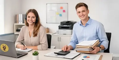 Ausbildung zu Kaufleuten für Büromanagement (m/w/d) Zwei Auszubildende für Büromanagement der AM GmbH am Standort Meschede.