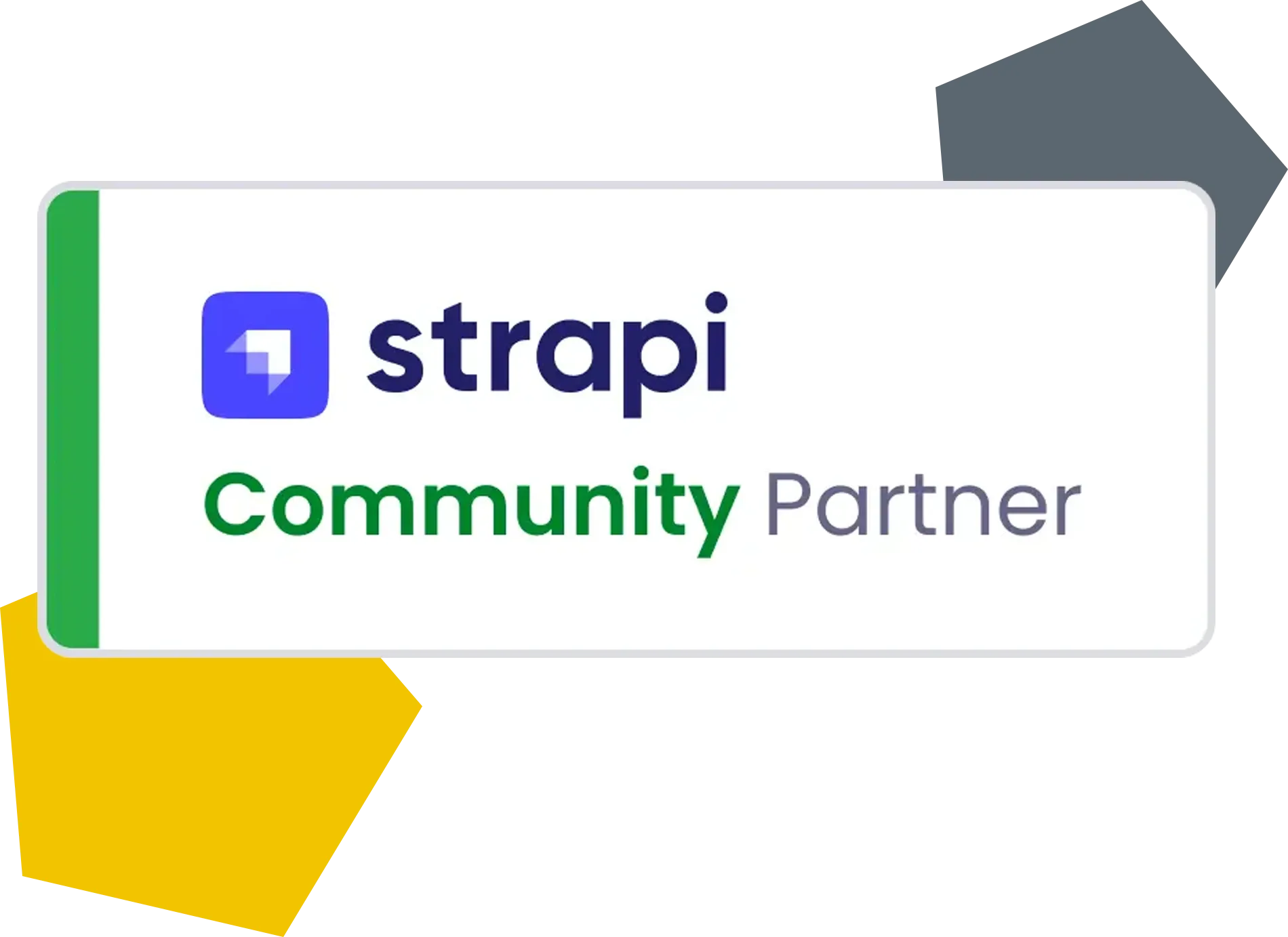 Strapi logo with partner label for Headless CMS web portals from the AM GmbH.