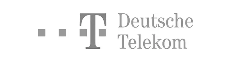 Logo der Deutschen Telekom mit dem Magenta T und grauen Würfeln